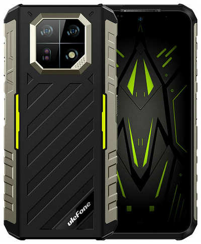 Смартфон Ulefone Armor 22 8/128 ГБ, Dual nano SIM, черный с зеленым 19846673439511
