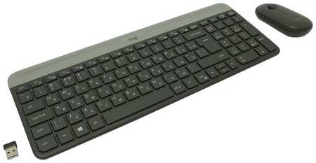 Комплект клавиатура + мышь Logitech MK470 Slim, графитовый, только английская