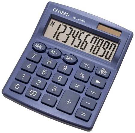 Калькулятор настольный Citizen 10-ти разрядный 102 х 124 х 25 , 2-е питание, синий 19846677597389