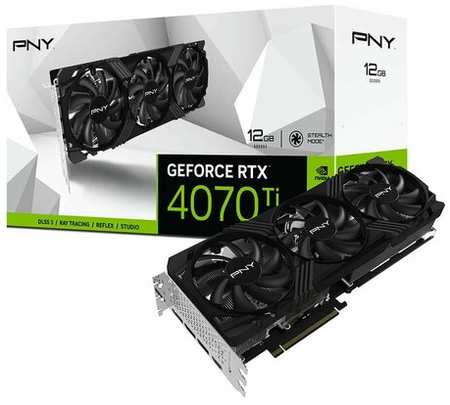 Видеокарта PNY RTX4070Ti 12GB VERTO 3FAN DLSS 3 GDDR6X 192-bit DPx3 HDMI RTL