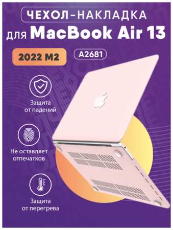 Чехол-накладка для MacBook Air 13,6 (2022) M2 A2681 розовый 19846717994331
