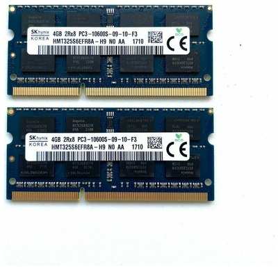 Оперативная память SK Hynix DDR3 4GB 1333МГц PC3-10600S 1.5v SODIMM для ноутбука 2шт 19846724970558