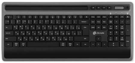 OKLICK Клавиатура Оклик 860S серый/черный USB беспроводная BT/Radio slim Multimedia (подставка для запястий) (1809323) 19846725754953