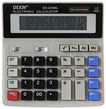 Калькулятор настольный 12-разрядный DS-200ML, двойное питание