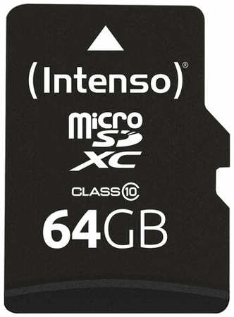 Карта памяти (Intenso) microSDXC Class 10 25 MB/s 64 GB + SD adapter (Germany) 19846743737302