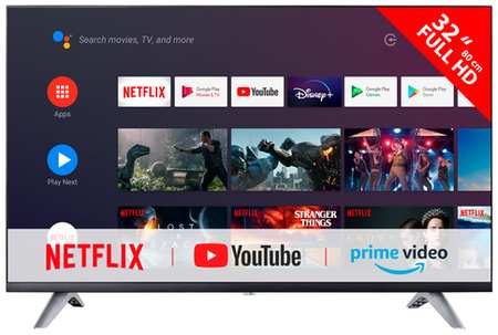 Телевизор Smart TV Q90 35s, 32″ с FullHD разрешением, Miracast, Android TV платформой, без Bluetooth