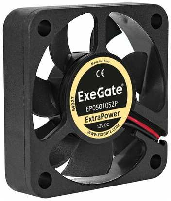 Вентилятор 12В DC ExeGate ExtraPower EP05010S2P (50x50x10 мм, Sleeve bearing (подшипник скольжения), 2pin, 6500RPM, 36dBA) EX283366RUS