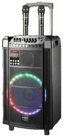 Колонка акустическая профессиональная (Караоке) V51 /P. M. P. O 560Вт/2 микрофона/Пульт/Bluetooth/USB/FM/TF card/Аудио вход, выход/Подключение 2-х гитар