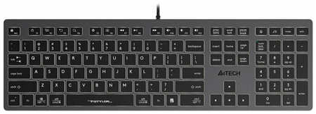 Клавиатура A4Tech Fstyler FX60 серый USB slim LED (FX60 GREY / WHITE), 1777602 19846760585458