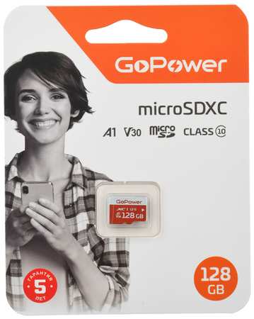 Карта памяти 128Gb MicroSD GoPower (00-00025683) 19846761646393
