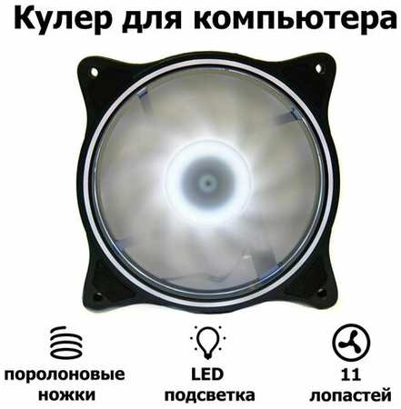 Корпусной вентилятор DLED ″Белый″ 120 мм с подсветкой LED Molex 3-pin V3 19846768248752