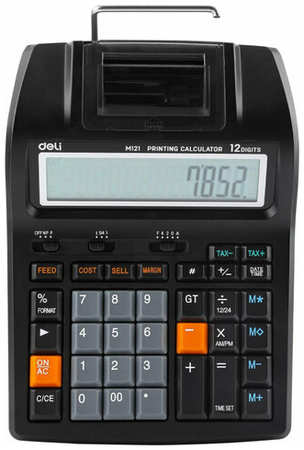 Калькулятор печатающий Deli EM121-EU,12-разряд, черный 19846773608944