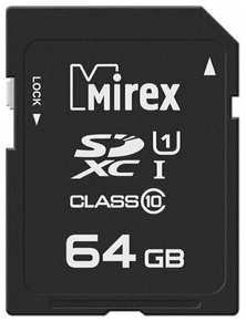 Карта памяти Mirex SDXC, 64GB (UHS-I, class 10)