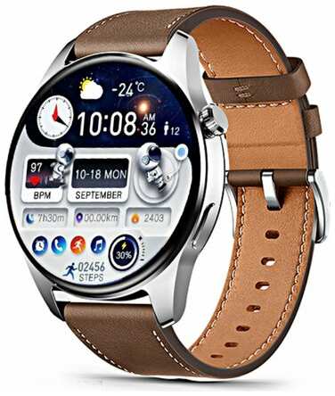 TWS Смарт часы HK4 HERO AMOLED / Умные часы / звонки, уведомления, Bluetooth iOS Android серебристые 19846781442054