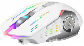 Механическая беспроводная мышь Cool Choice, бесшумная, игровая, Bluetooth 5.1 и 2.4 с подсветкой RGB, белый 19846792766947