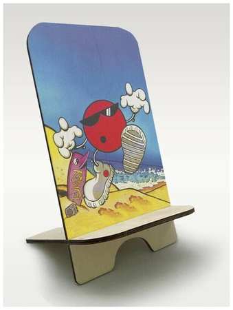 Бруталити Подставка для телефона из дерева c рисунком, принтом УФ Игры Cool Dots ( Sega, Сега, 16 bit, 16 бит, ретро приставка) - 2323