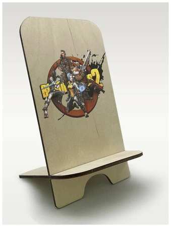 Бруталити Подставка, держатель для телефона из дерева c рисунком, принтом УФ Игры Borderlands 2 ( PS, Xbox, PC, Switch) - 2107 19846796003572