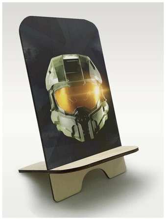Бруталити Подставка для телефона из дерева c рисунком, принтом УФ Игры Halo The Master Chief Collection ( PS, Xbox, PC, Switch) - 2076