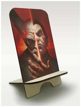 BrutBag Подставка, держатель для телефона из дерева c рисунком, принтом УФ игры Tekken 7 (Теккен, файтинг, Хлоя, Панда, Нина, Алиса, PS, Xbox, PC) - 504
