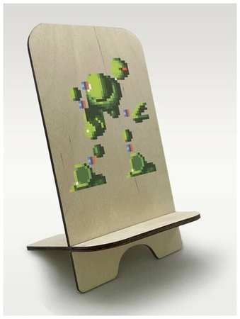 Бруталити Подставка для телефона из дерева c рисунком, принтом УФ Игры Vector Man ( Sega, Сега, 16 bit, 16 бит, ретро приставка) - 2352