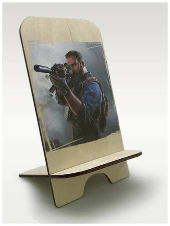 Бруталити Подставка для телефона из дерева c рисунком, принтом УФ Игры Call Of Duty Modern Warfare ( PS, Xbox, PC, Switch) - 2161