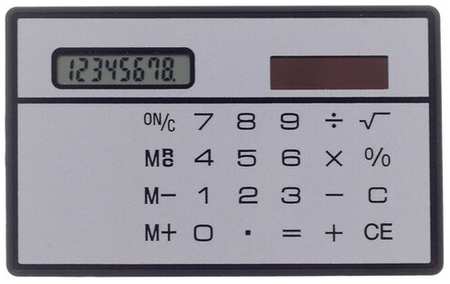 Калькулятор плоский, 8-разрядный, серебристый корпус 19846825013354