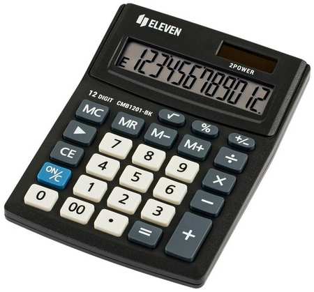 Калькулятор Eleven ″Business Line″, настольный, 12 разрядов, двойное питание, 102х137х31 мм, черный (CMB1201-BK) 19846825050570
