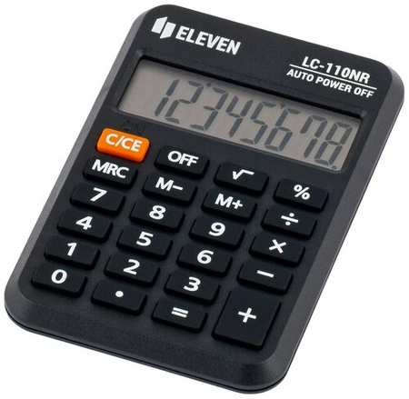 Калькулятор Eleven карманный, 8 разрядов, питание от батарейки, 58х88х11 мм, черный (LC-110NR) 19846825050571