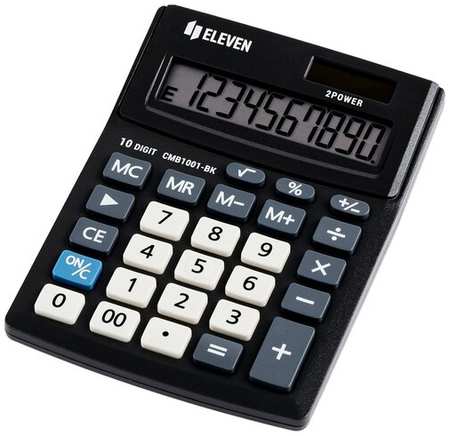 Калькулятор Eleven ″Business Line″, настольный, 10 разрядов, двойное питание, 102х137х31 мм, черный (CMB1001-BK) 19846825050572