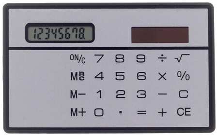 Калькулятор плоский, 8-разрядный, серебристый корпус 19846825987739