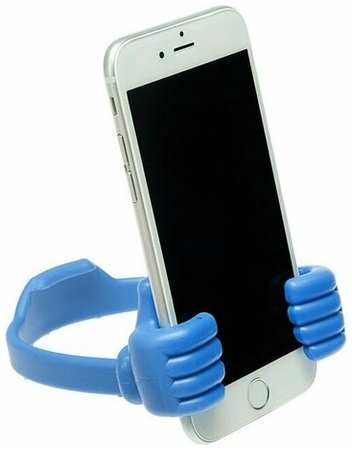 Подставка для телефона LuazON, в форме рук, регулируемая ширина, синяя 3916100 19846843779523