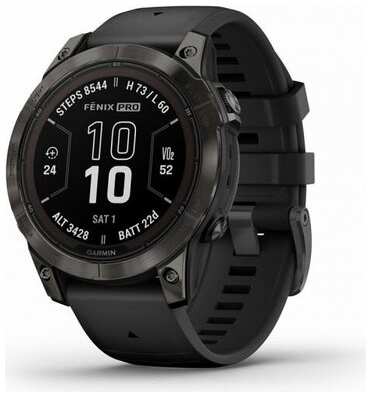 Умные часы Garmin Fenix 7 Pro Sapphire Solar титановый угольно-серый DLC с черным ремешком 19846861363296