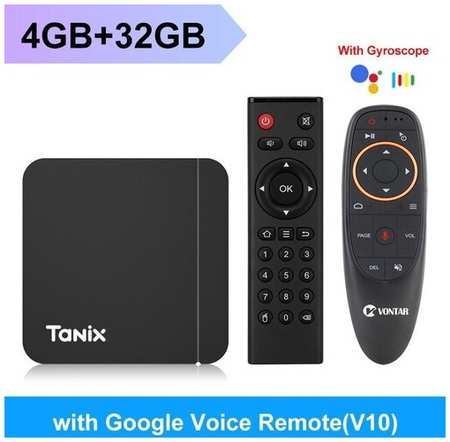 Комплект: ТВ приставка Tanix W2 4/32 + G10S на Android TV