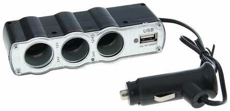 Разветвитель прикуривателя TORSO, 3 гнезда + USB, 12/24 В 19846868252890
