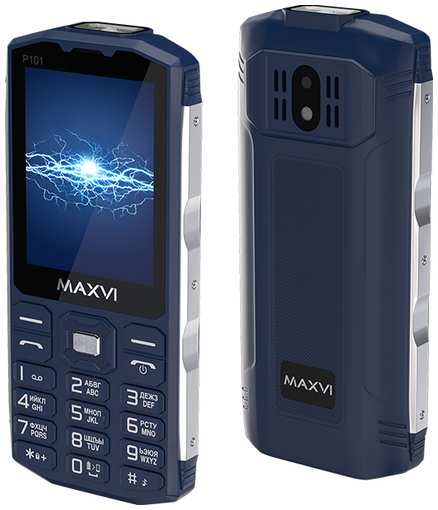 Телефон MAXVI P101 Global для РФ, 2 SIM, синий 19846875712952