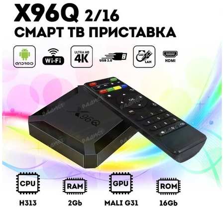 Андроид приставка (Смарт ТВ Бокс) X96Q TV BOX 2/16 Гб Android 10 / Смарт ТВ приставка X96Q 2/16 Gb 19846881570214