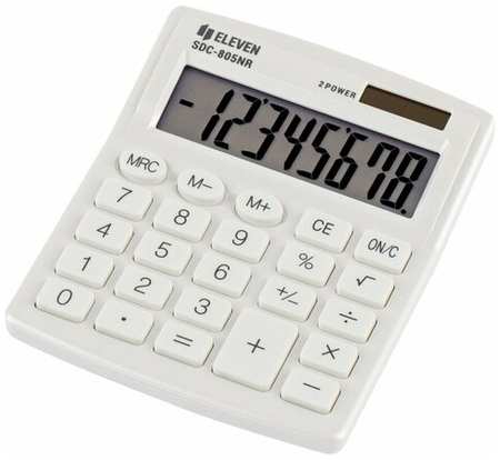 Калькулятор настольный Eleven SDC-805NR-WH (8-разрядный) двойное питание, белый (SDC-805NR-WH) 19846881611630
