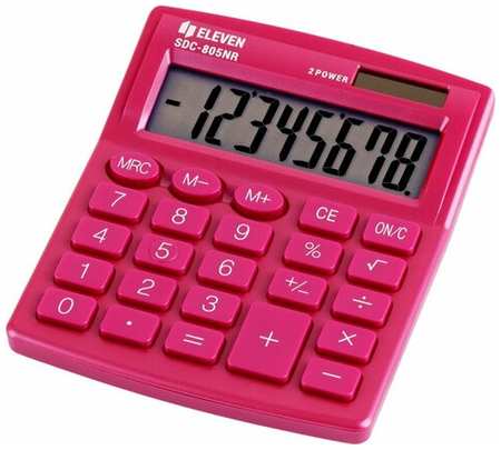 Калькулятор настольный Eleven SDC-805NR-PK (8-разрядный) двойное питание, розовый (SDC-805NR-PK) 19846881611631