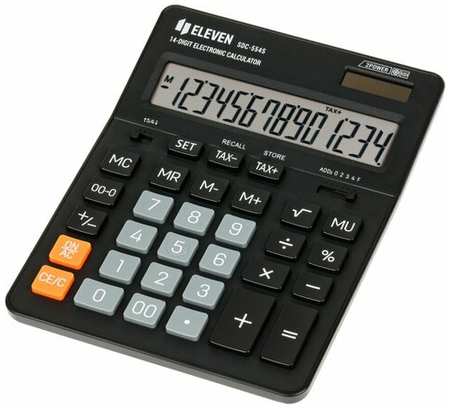 Калькулятор настольный Eleven SDC-554S (14-разрядный) двойное питание, черный (SDC-554S) 19846881611632