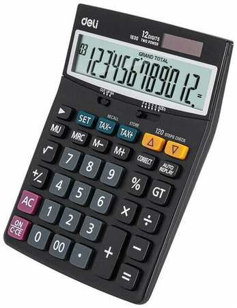 Калькулятор настольный Deli 1630 (12-разрядный) черный 19846881611636
