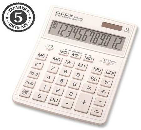 Калькулятор настольный 12-разрядный, Citizen Business Line SDC-444XRWHE, двойное питание, 155 х 204 х 33 мм, белый 19846883643977