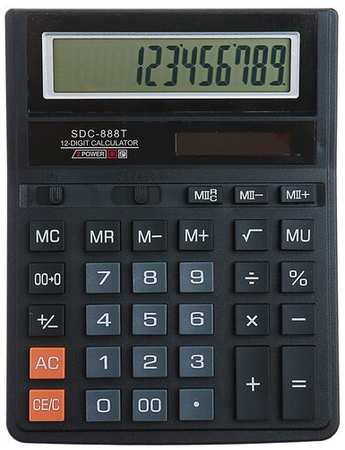 Калькулятор SDC-888T, настольный, 12-разрядный, мультиколор 19846883892556