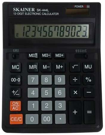Калькулятор настольный большой 12-разрядный, SKAINER SK-444L, двойное питание, двойная память, 159 x 205 x 32 мм, чёрный 19846887676088