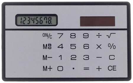 Калькулятор плоский, 8-разрядный, серебристый корпус 19846888223756