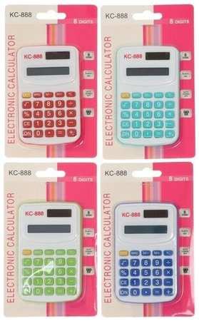 Калькулятор карманный с цветными кнопками, 8 - разрядный, микс 19846888629843