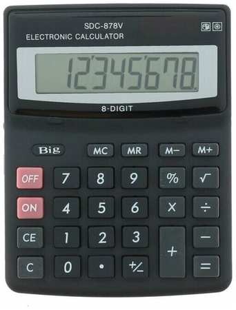 Калькулятор настольный, 8 - разрядный, SDC - 878V, двойное питание 19846888720073
