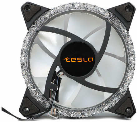 Вентилятор TESLA RGB 120-3D, 120мм, 1200rpm, 3-pin+Molex, белый/RGB 19846890585394