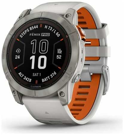 Умные часы Garmin fenix 7X Pro – Sapphire Solar Edition Titanium with Fog /Ember Band (010-02778-15)