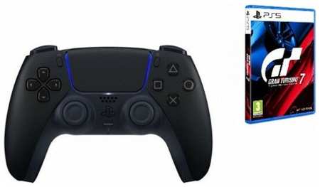 Геймпад Sony DualSense Midnight (чёрная полночь) + игра Gran Turismo 7 (PS5)