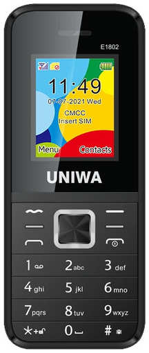 Телефон UNIWA E1802, 2 SIM, черный 19846982309522